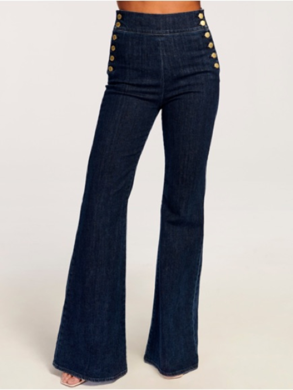 Ramy Brook Romee High Waisted Flare Jeans Dark Wash Blue Cotton Denim Size 24 - Picture 4 of 14